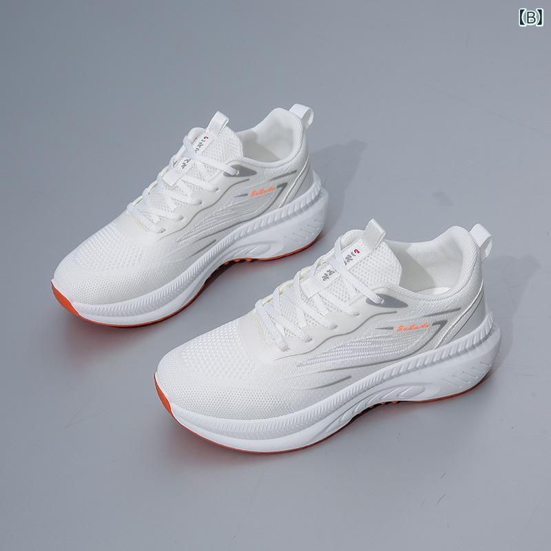 スニーカー レディース 通気性 スポーツ カジュアル シューズ 白 ピンク系 ランニング 運動靴 普段使い 春夏 ローカット 衝撃吸収 耐摩耗性