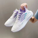 スニーカー レディース 紐靴 ローカット 婦人靴 メッシュ 通気性 スポーツ カジュアル 歩きやすい 履きやすい ピンク系 ブラック 紫 春夏