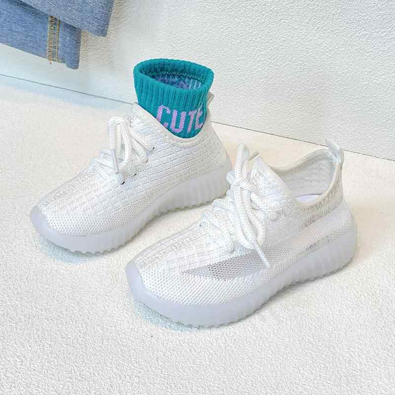 Shoes - スニーカー キッズ 子供 男の子 女の子 運動靴 メッシュ 通気性 ランニング シューズ 紐靴 黒 白 茶色 春夏 秋 7歳 8歳 9歳 10歳 11歳 12歳 13歳 14歳 15歳 16歳