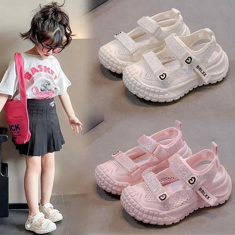 サンダル キッズ スポーツサンダル 女の子 子供靴 メッシュ 通気性 ビーチ サンダル 滑り止め 運動靴 幼稚園 保育園 小学校 普段履き アウトドア ピンク系 ホワイト 白