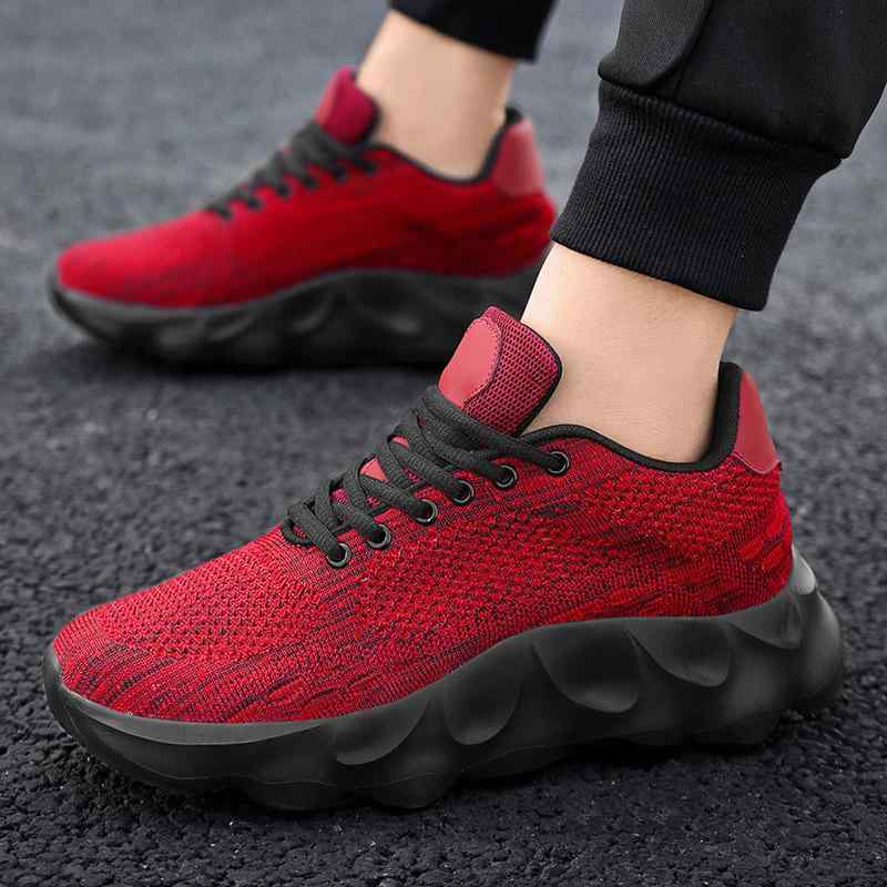 スニーカー メンズ スポーツ風 4E 幅広 メッシュ 通気性 衝撃吸収 防滑 軽量 厚底 ランニング ウォーキング 普段履き カジュアル 黒 白 赤