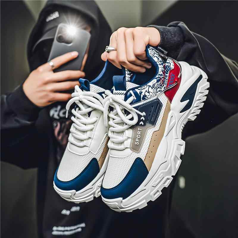 ・カテゴリ: スニーカー・対象年齢: 18-40歳・スタイル: 韓国風・性別: 男性・柄: 無地・アッパー素材: メッシュ・ソール素材: 合成底・靴の履き方: 紐・ヒールの形状: 厚底・裏地素材: メッシュ・つま先の形状: ラウンドトゥ・ヒ...