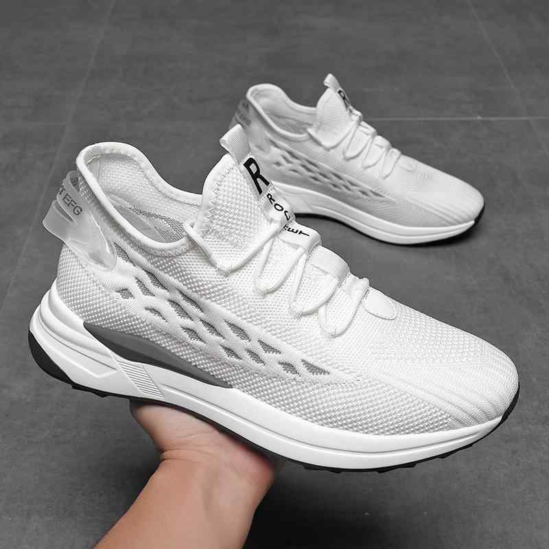 スニーカー メンズ 男性用 スポーツシューズ ランニングシューズ 厚底 ローカット 通気性 メッシュ 普段使い 運動靴 白 黒 大きいサイズ