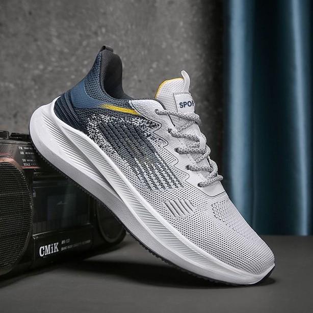 スニーカー メンズ 男性用 通気性 メッシュ 運動靴 カジュアル ランニングシューズ 滑り止め 白 黒 青 厚底 ローカット 紐靴 スポーツ 普段使い