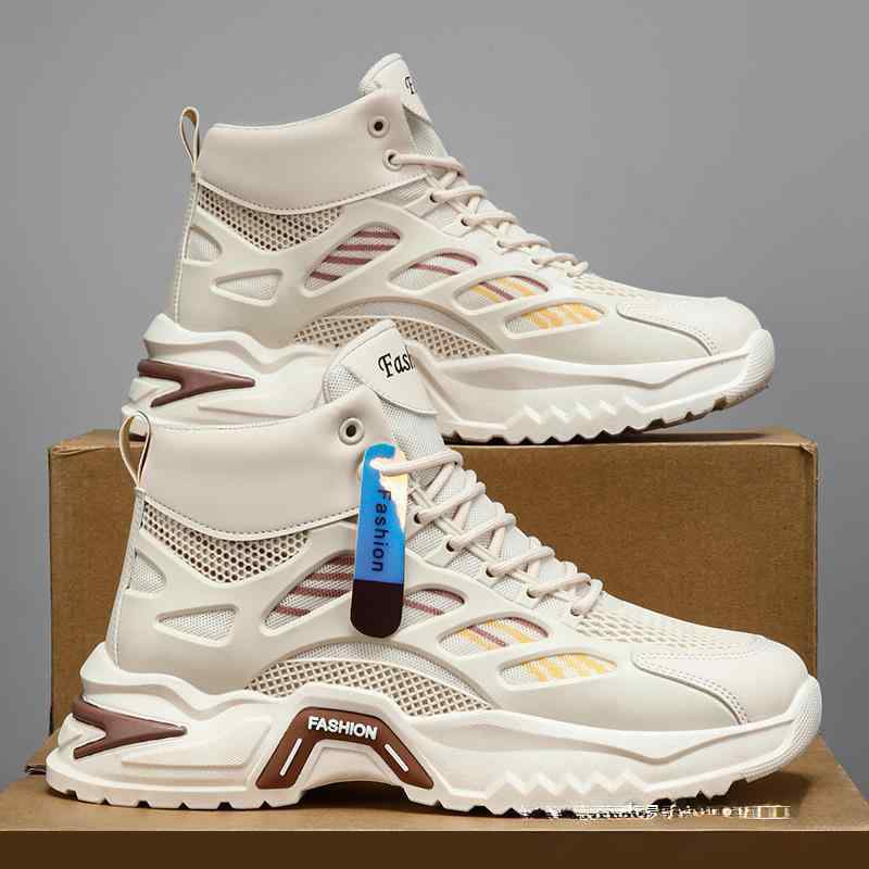 其它 - スニーカー メンズ 男性用 シークレットインソール 10cm 身長アップ 運動靴 スポーツシューズ ランニングシューズ 通気性 メッシュ 白 黒 ベージュ