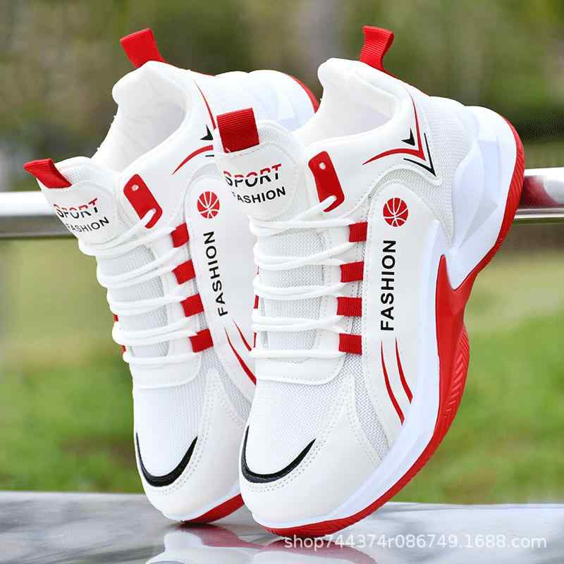 バスケットシューズ メンズ スニーカー 春夏秋 通気性 メッシュ 中学生 高校生 大学生 運動靴 カジュアル ランニング シューズ 男性用 黒 赤