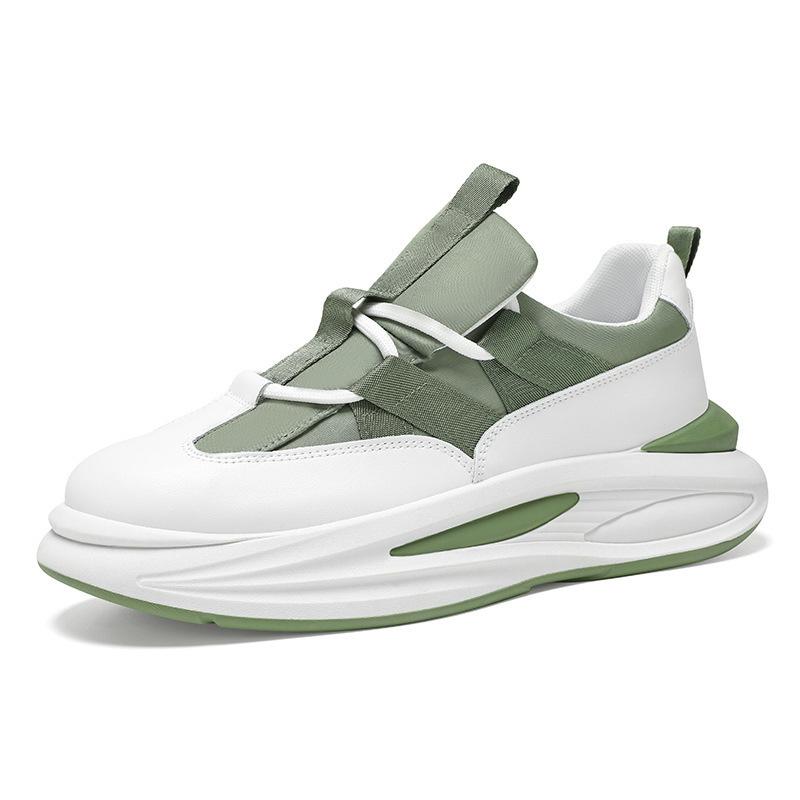 スニーカー メンズ 男性用 厚底 スポーツ ランニング カジュアル 運動靴 普段使い 10代 20代 春秋 夏 黒 緑