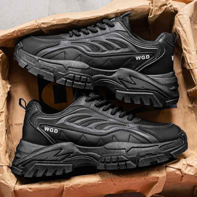 スニーカー メンズ 厚底 紳士靴 ローカット ランニング スポーツ カジュアル 通気性 ブラック系