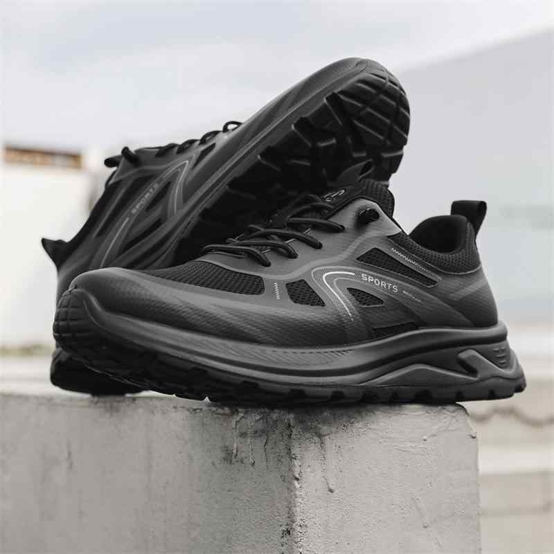 スニーカー メンズ 男性用 運動靴 ランニングシューズ 厚底 滑り止め 普段使い 通気性 黒