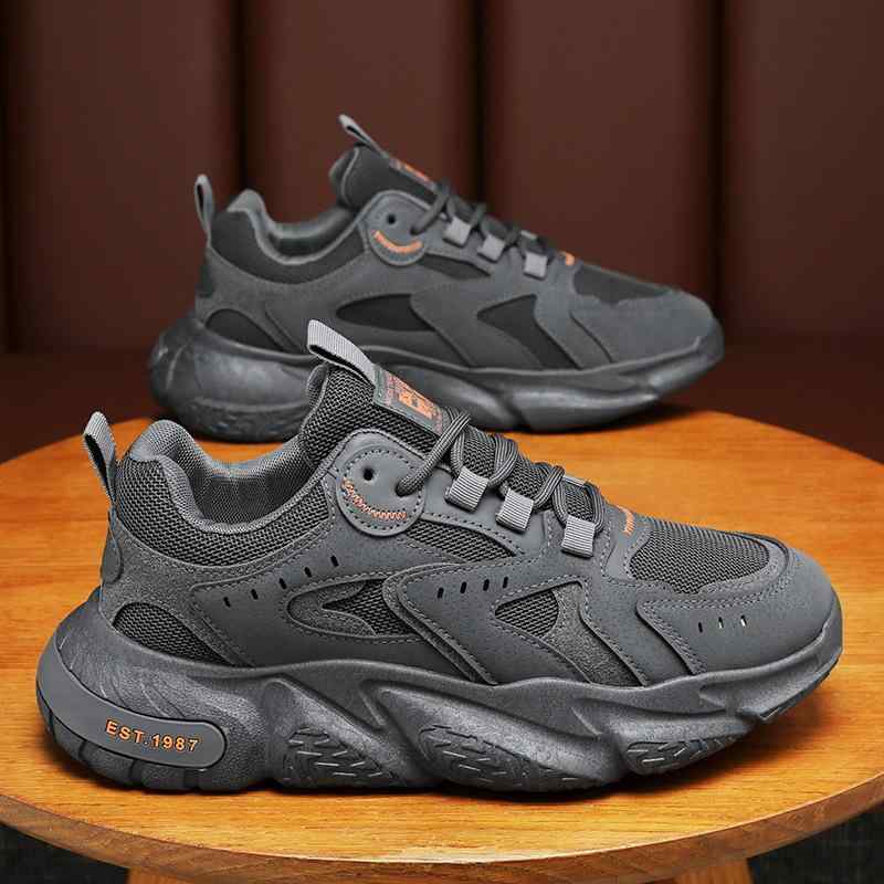 スニーカー メンズ 男性用 厚底 ランニングシューズ スポーツシューズ 運動靴 紐靴 ローカット PU メッ..