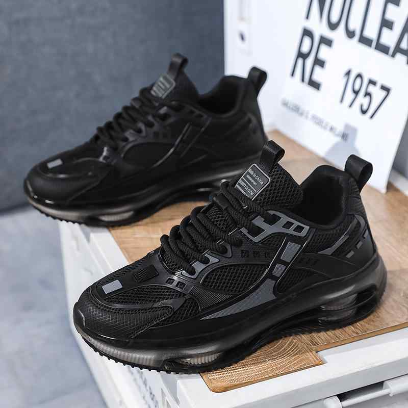 スニーカー メンズ 男性用 ランニングシューズ スポーツシューズ 運動靴 厚底 春夏 カジュアル 普段使い 黒 ブラック グレー ゴールド 軽量 クッション性