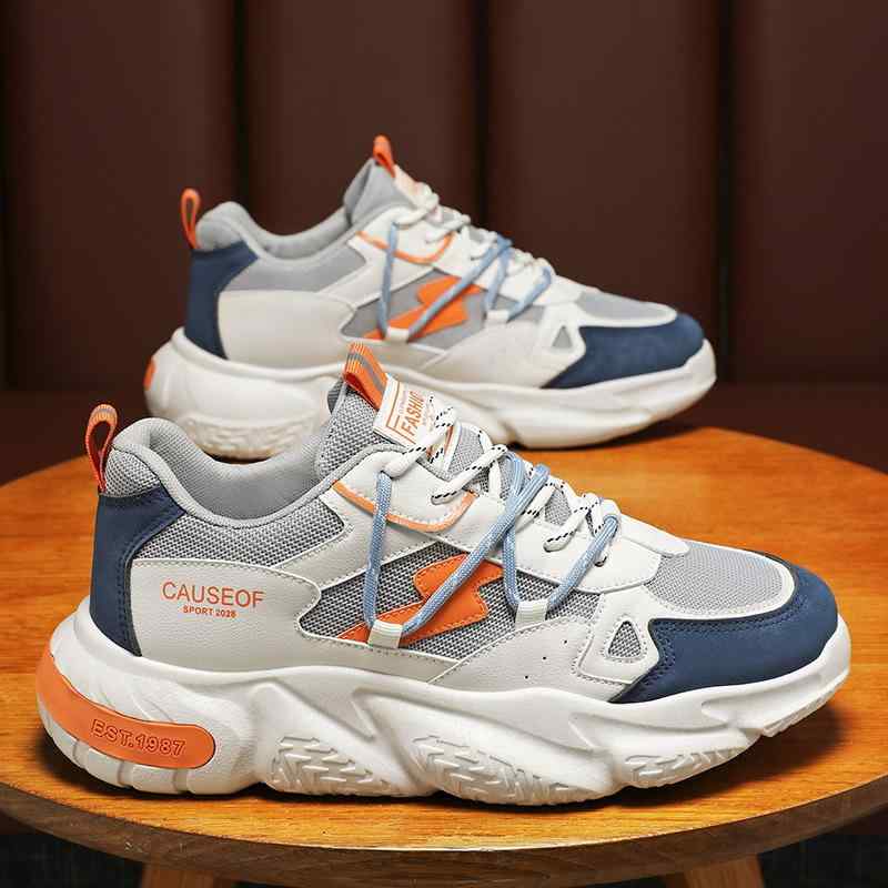 スニーカー メンズ 厚底 スポーツシューズ 男性用 通気性 メッシュ 運動靴 普段使い ランニングシューズ 灰色 ベージュ