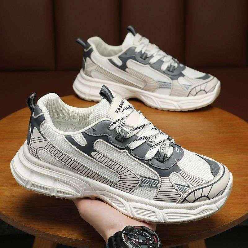 スニーカー メンズ 男性用 通気性 メッシュ 厚底 滑り止め 衝撃吸収 ランニング ウォーキング 普段使い スポーツ 合成皮革 ゴム底 ローカット 黒 ブラック ベージュ