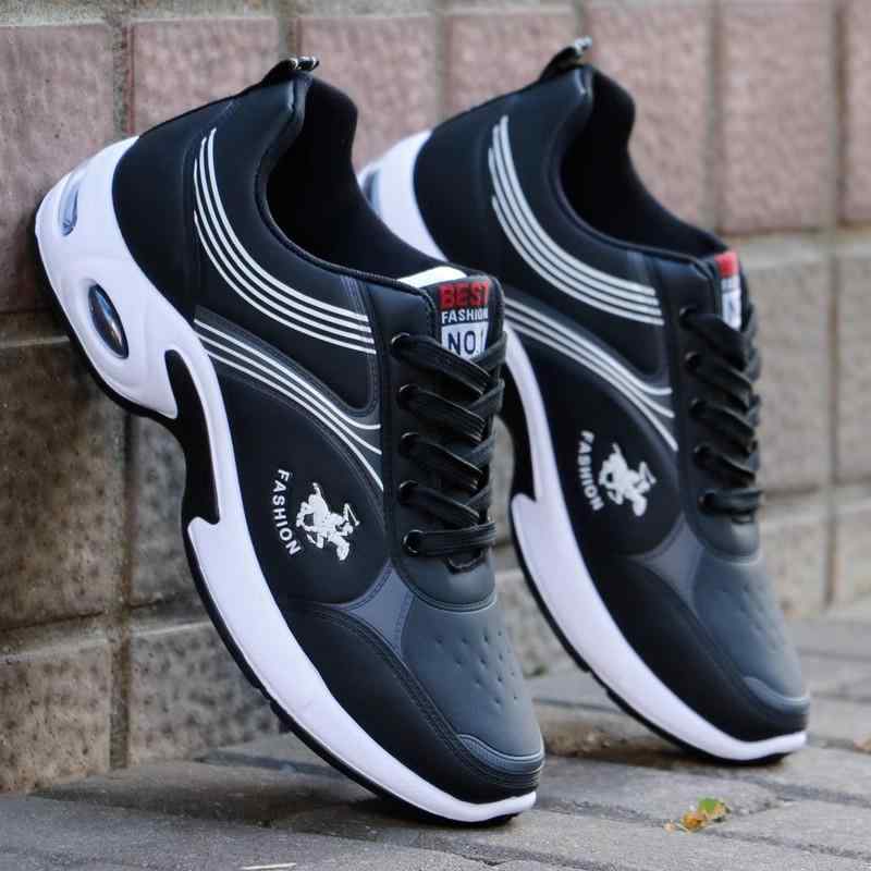 スニーカー メンズ 男性用 ランニングシューズ レザー 運動靴 韓国風 厚底 通気性 白 黒 防水 滑り止め..