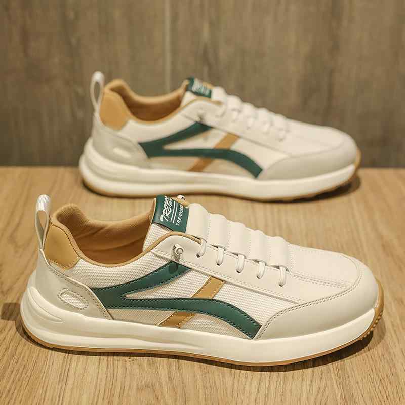 スニーカー メンズ 男性用 ランニングシューズ 通気性 スポーツシューズ 運動靴 普段使い 軽量 衝撃吸収 滑り止め 厚底 メッシュ 白 ホワイト系 春夏