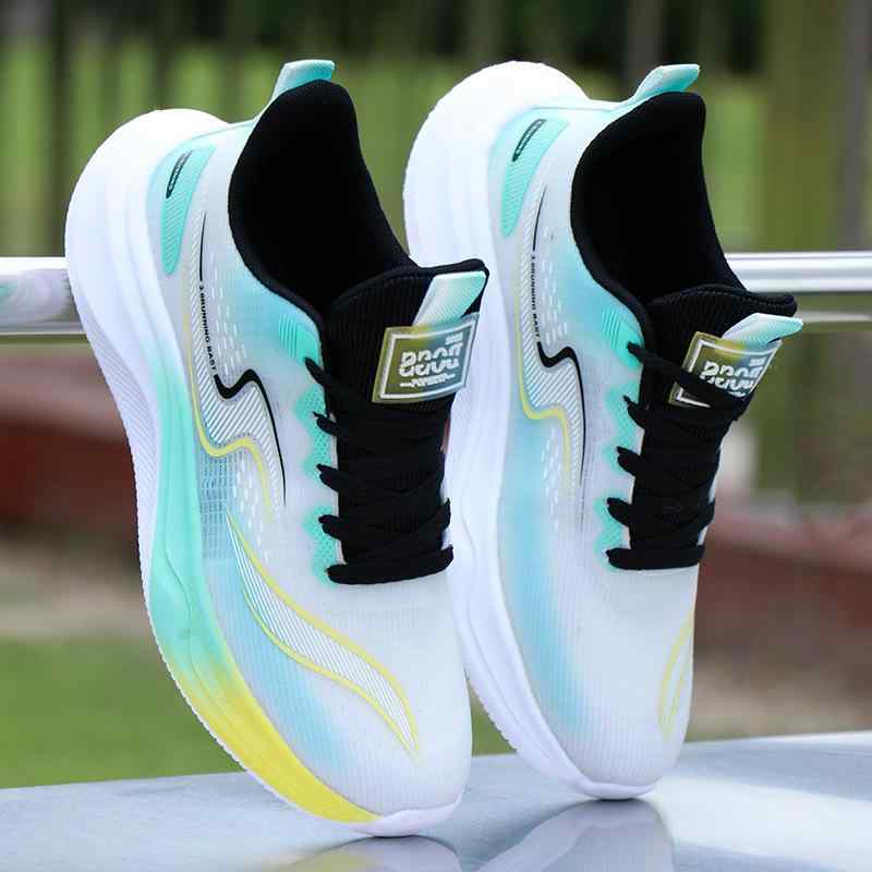 スニーカー メンズ 男性用 通気性 メッシュ 運動靴 スポーツシューズ 軽量 柔らかい靴底 ローカット 白 青 白 黄色 厚底 合皮 春