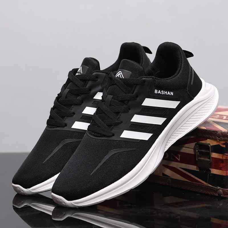 スニーカー メンズ レディース メッシュ 通気性 スポーツ カジュアル ぺたんこ靴 運動靴 ペア 黒 ブラック