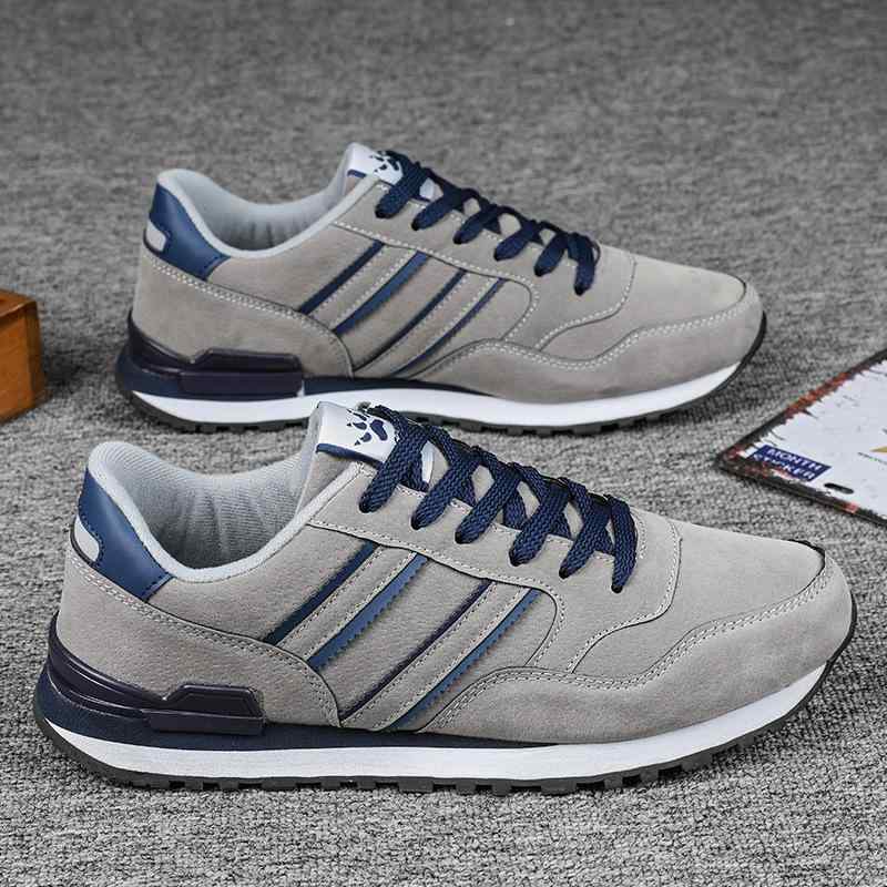 スニーカー メンズ ランニングシューズ スポーツ カジュアル 運動靴 ローカット 通気性 メッシュ 合皮 黒 ブラック グレー 灰色 青 ブルー 春夏 秋冬(4)