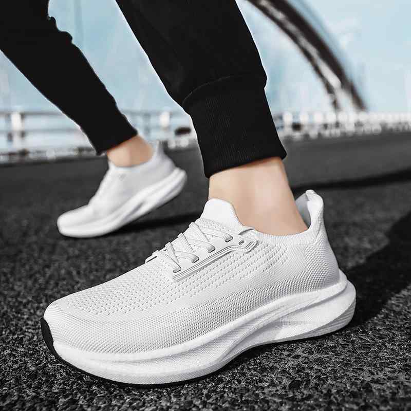 スニーカー メンズ 男性用 メッシュ 通気性 スポーツシューズ アウトドア ランニングシューズ 厚底 ローカット ラウンドトゥ 運動靴 普段使い 春夏 秋冬 白 緑 黒