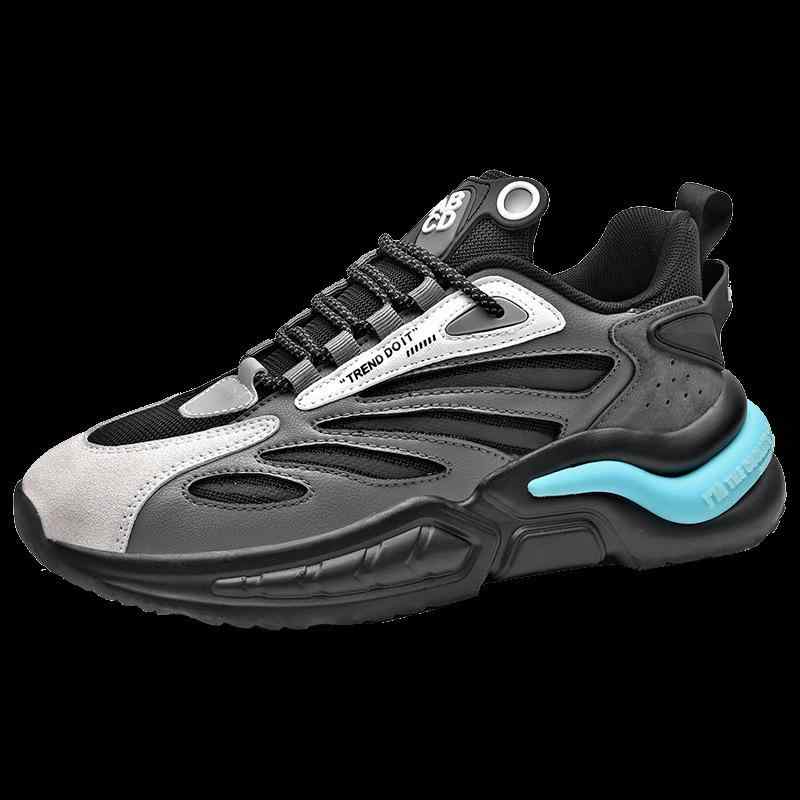 スニーカー メンズ 厚底 ランニングシューズ 男性用 スポーツシューズ 韓版 カジュアルシューズ 運動靴 軽量 通気性 クッション性 黒 白 ブラック系