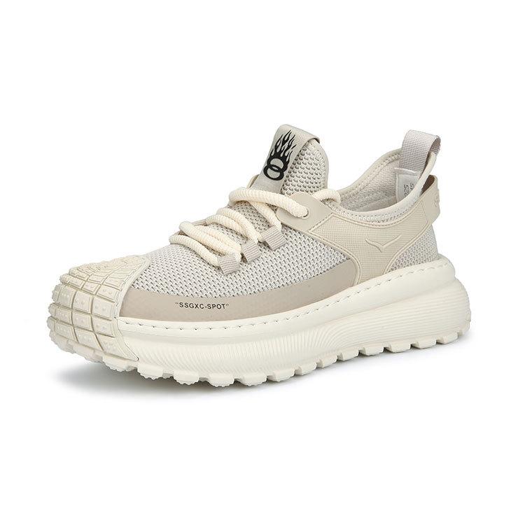 スニーカー メンズ ローカット スポーツシューズ ランニングシューズ 厚底 通気性 メッシュ 普段使い 韓国 ファッション カジュアル 春夏 秋 米白 黒