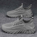 スニーカー メンズ 男性用 通気性 軽量 メッシュ 運動靴 ランニングシューズ 普段使い 街歩き ベージュ ブラック グレー(4)