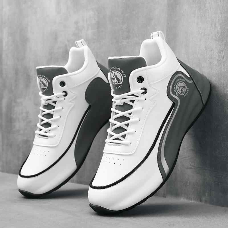 スニーカー メンズ 男性用 スポーツシューズ ランニングシューズ 中帮 配色 PUレザー 運動靴 フラット 普段使い 白 グレー 黒 青 軽量