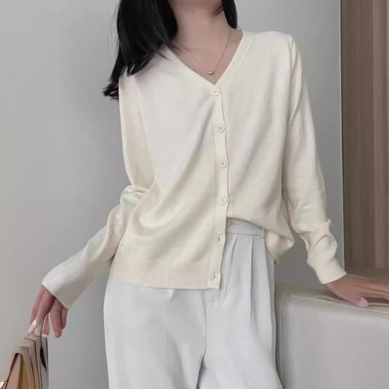 カーディガン レディース ニット Vネック 長袖 無地 秋冬 暖かい ゆったり かわいい 羽織り トップス ..