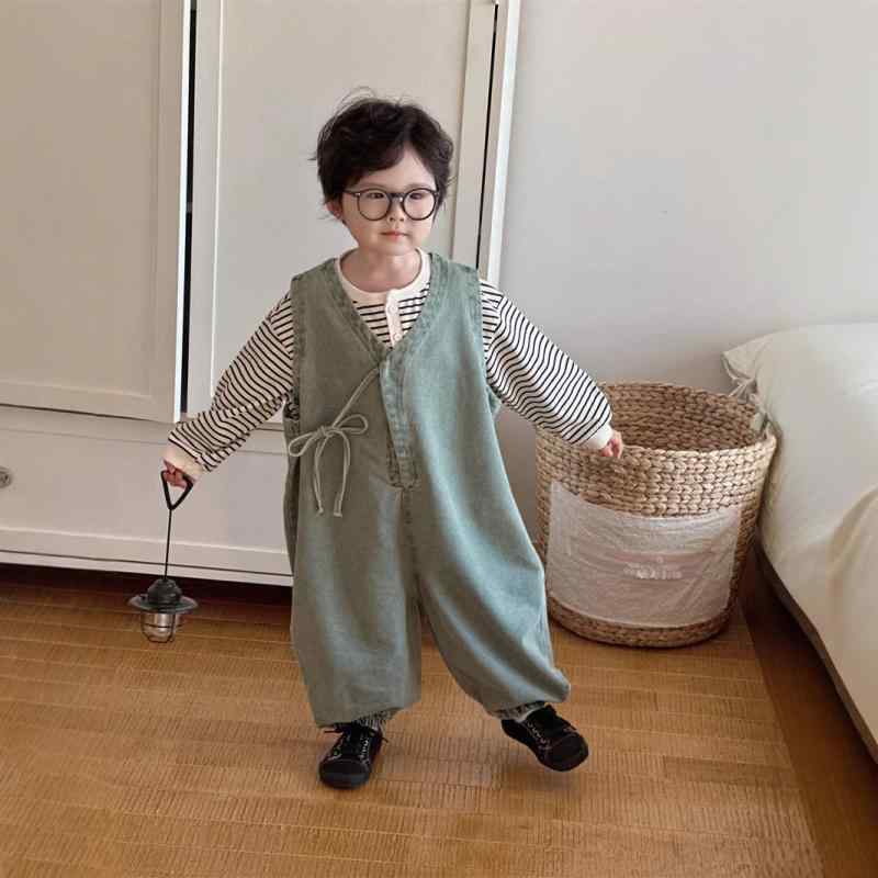 子供服 デニム オールインワン キッズ 男女兼用 長袖 つなぎ 春秋 かわいい 韓国風 男の子 女の子 幼児 ベビー服 カジュアル