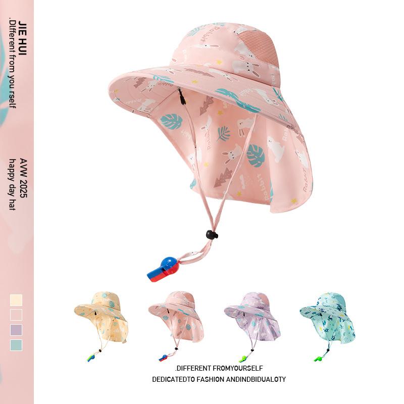 帽子 キッズ 子供用 サマーハット 漁夫帽 UVカット 日よけ 通気性 大判つば 広いつば 2歳 3歳 4歳 5歳 6歳 ピンク系 ブルー系 イエロー アニマル柄