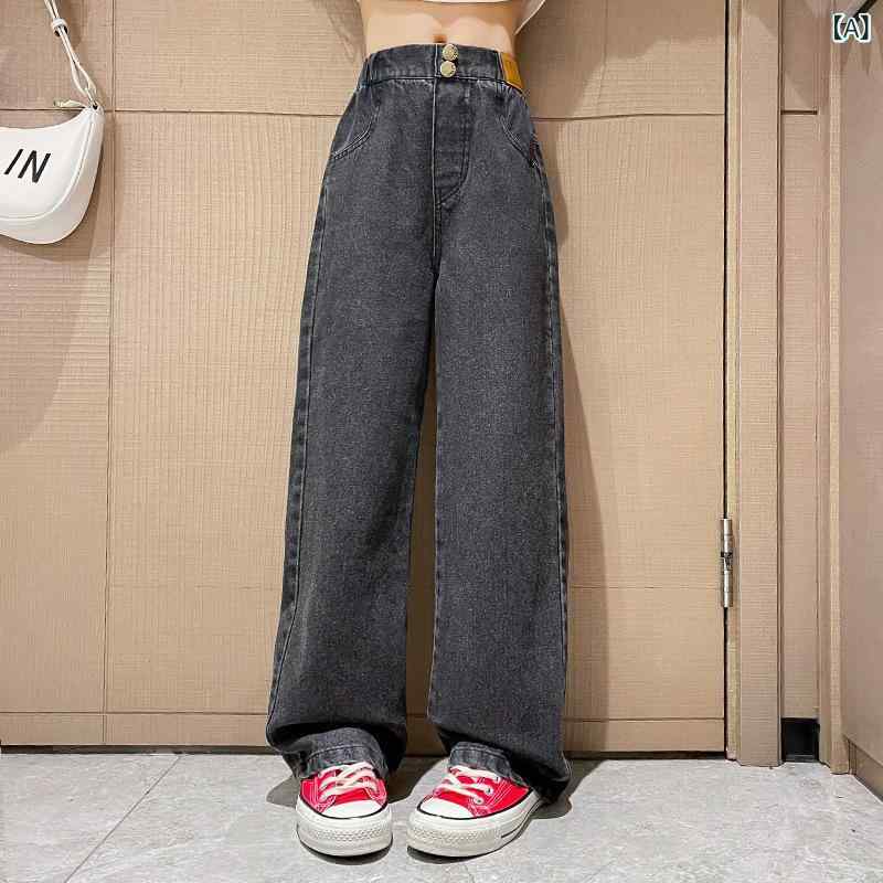 子供服 デニムパンツ ガールズ 春秋 女の子 ワイドレッグパンツ 女児 ロングパンツ...