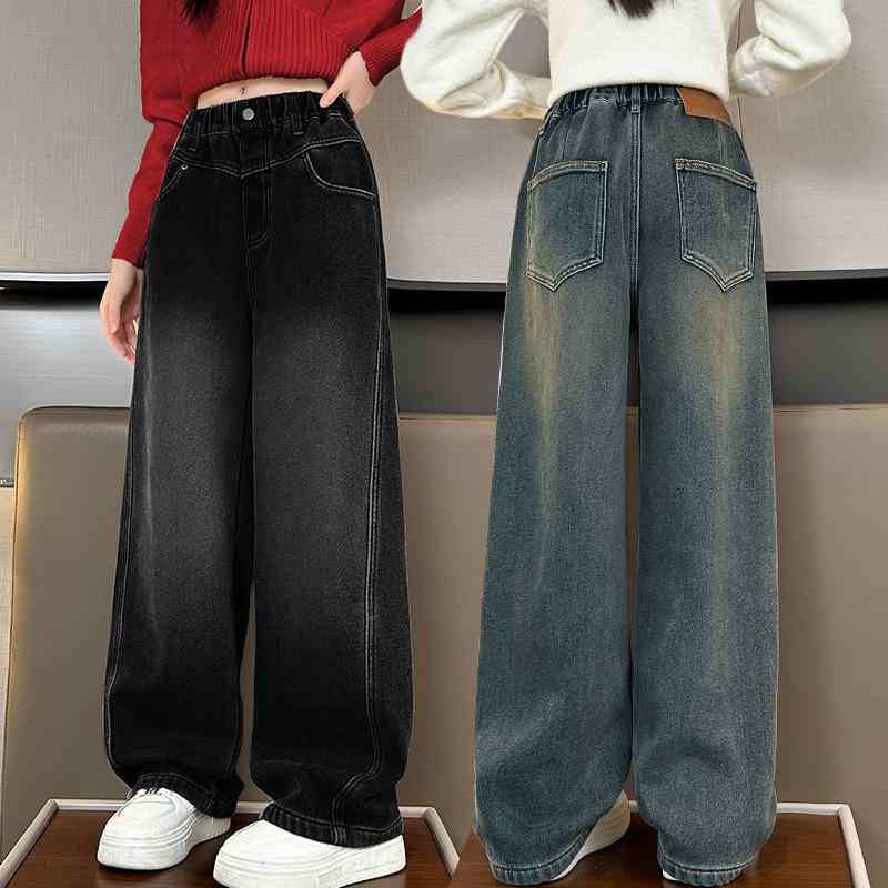 子供服 デニムパンツ 女の子 秋物 カジュアル ロングパンツ 中 বড় キッズ 8歳以上 コットン 120cm 130..