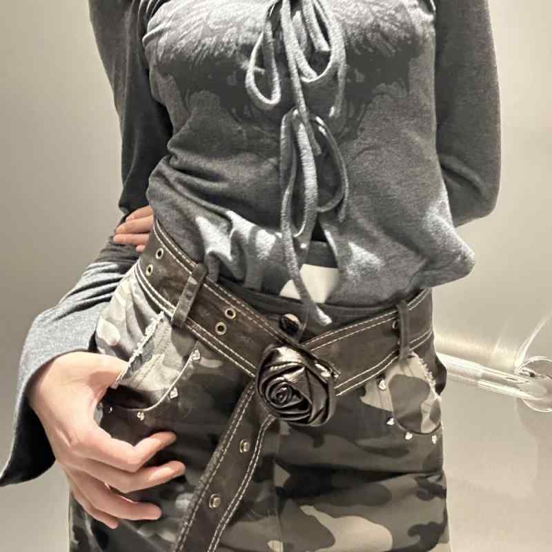 ベルト レディース 婦人用 PUレザー 薔薇 ローズ バックル コーヒー色 幅広 普段使い デイリー エレガント カジュアル