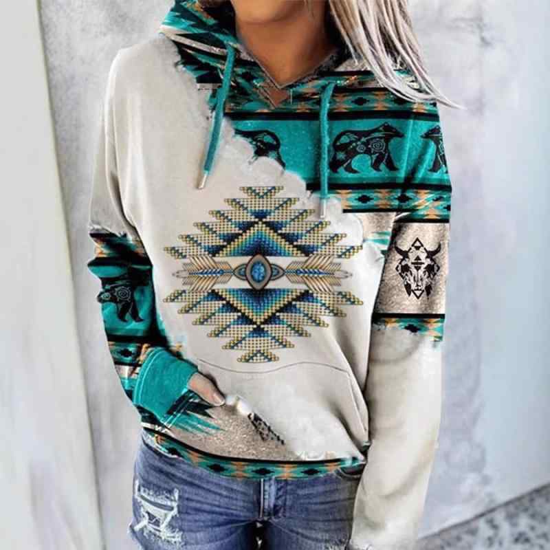 パーカー レディース ウエスタン スタイル 3Dデジタルプリント フード付き プルオーバー ポリエステル 動物柄 ゆったり 長袖 カジュアル デイリー
