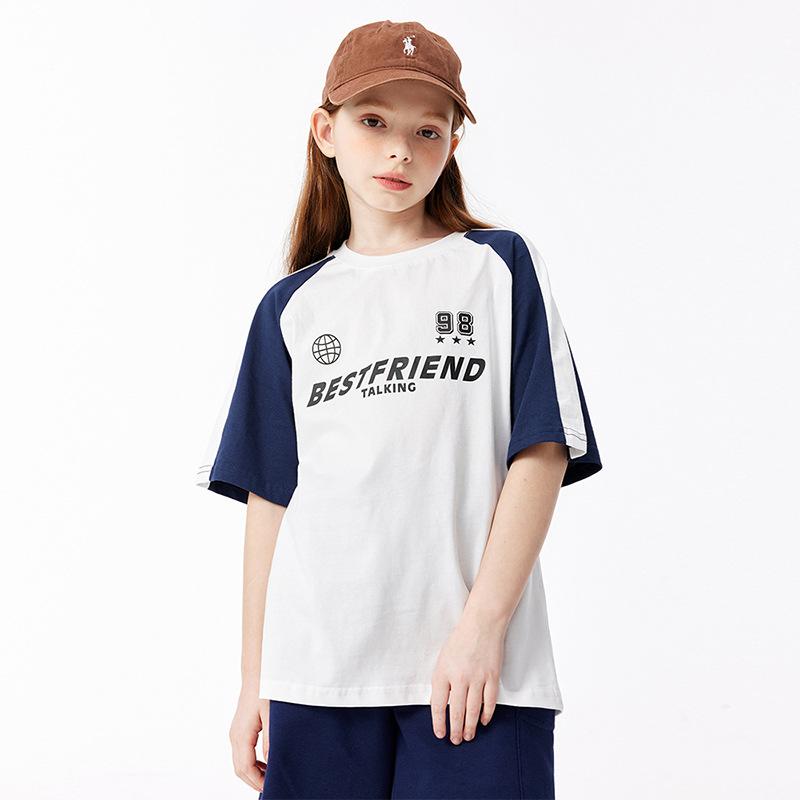 Tシャツ キッズ 男女兼用 子供服 半袖 コットン 切り替え トップス 普段着 部屋着 スポーツMIX スポー..