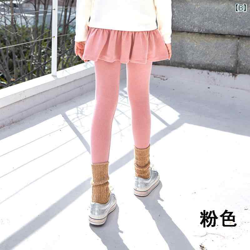 子供服 女の子 スカート付きレギンス パンツ 春秋 裏起毛あり 綿 ズボン 中童 大童...