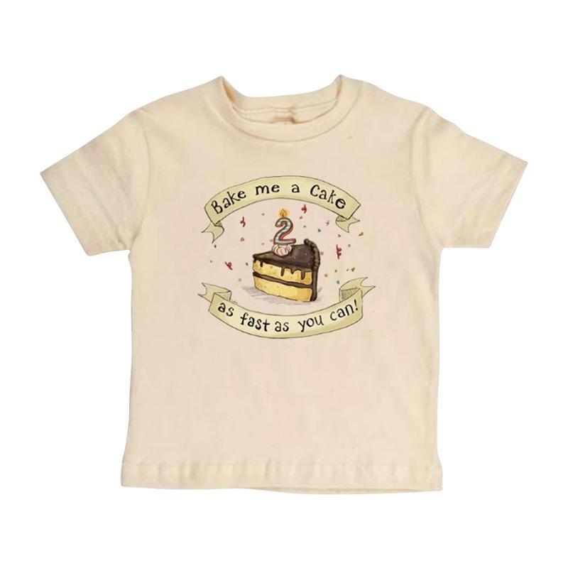 Tシャツ 親子コーデ ベビー服 半袖 カットソー ケーキ柄 コットン 柔らかい 男女兼用 春夏 普段使い かわいい 70 80 90 100 110 130 140 150