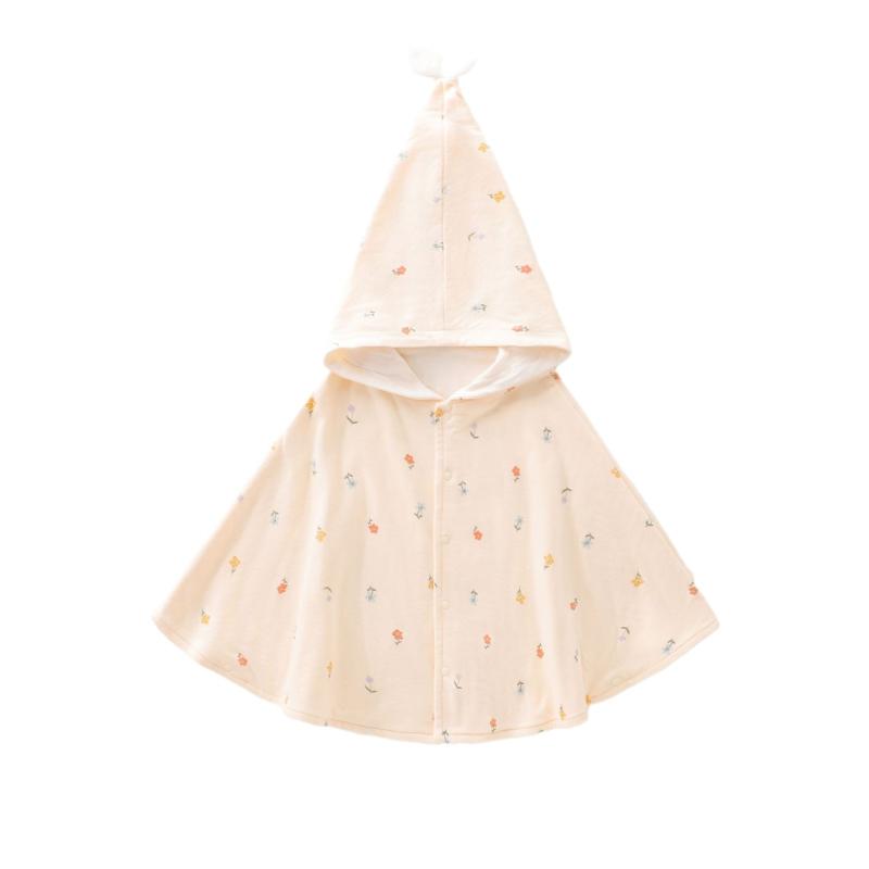 ベビー ポンチョ 秋冬 ケープ A類 綿100% 春秋 カーディガン 防寒 かわいい フード付き ドット柄 アニ..