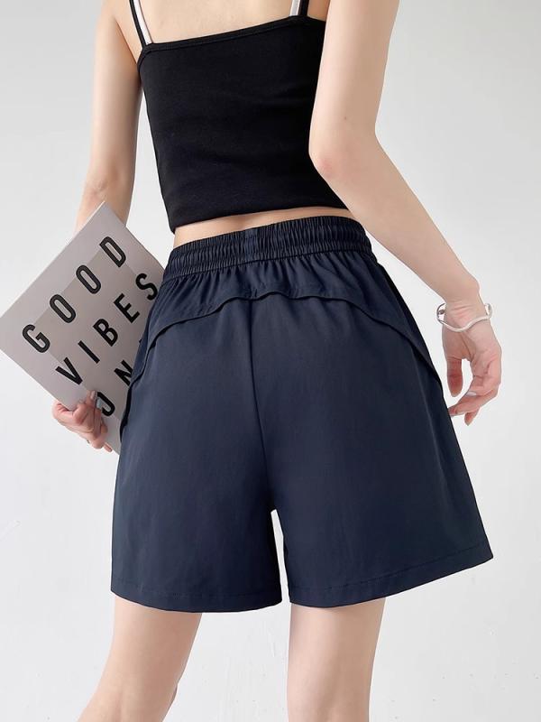 ショートパンツ レディース 高機能 速乾 スポーツ カジュアル ゆったり ハイウエスト Aライン 五分丈 ..