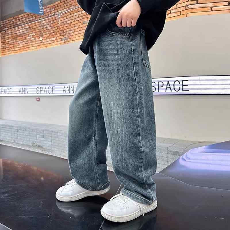 子供服 ジーンズ 男の子 ワイドレッグパンツ ボーイズ デニムパンツ ロングパンツ 春秋 冬 スポーツパ..