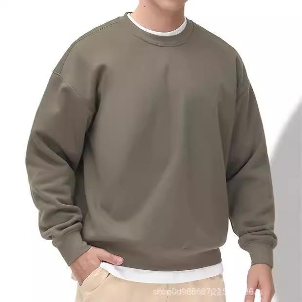 Tシャツ 男性用 カットソー 秋冬 トップス 長袖 丸首 コットン 無地 ルームウェア 普段使い スポーツ ウェア 白 黒 グレー カーキ 春秋