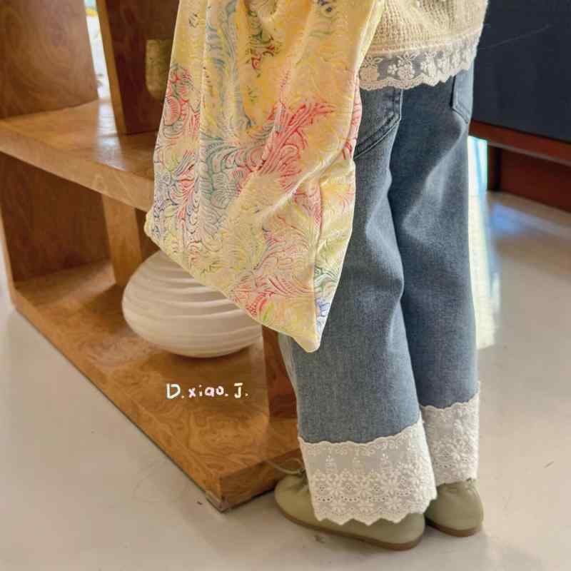 子供服 デニムパンツ ガールズ レース 春秋 韓国風 かわいい おしゃれ ジーンズ 長ズボン 90 100 110 1..