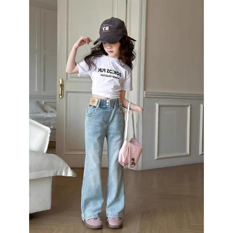 子供服 ジーンズ 女の子 モーダルデニムパンツ 春秋 ストレート 100 110 120 130 140 150cm