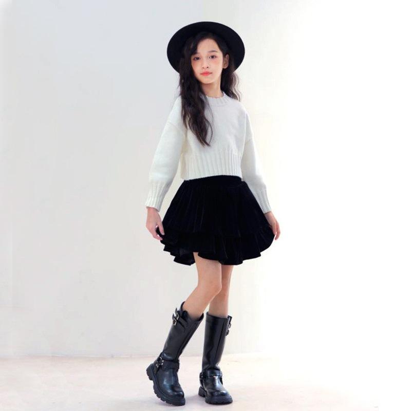 スカート キッズ 女の子 Aライン 膝上丈 ショート丈 ベロア プリーツ 100cm 110cm 120cm 130cm 140cm 1..