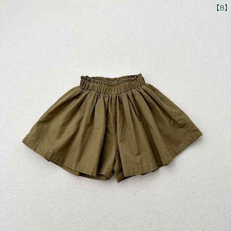子供用パンツ ショートパンツ パンツスカート 女児 幼児 夏 綿 無地 B類 80cm 90cm...