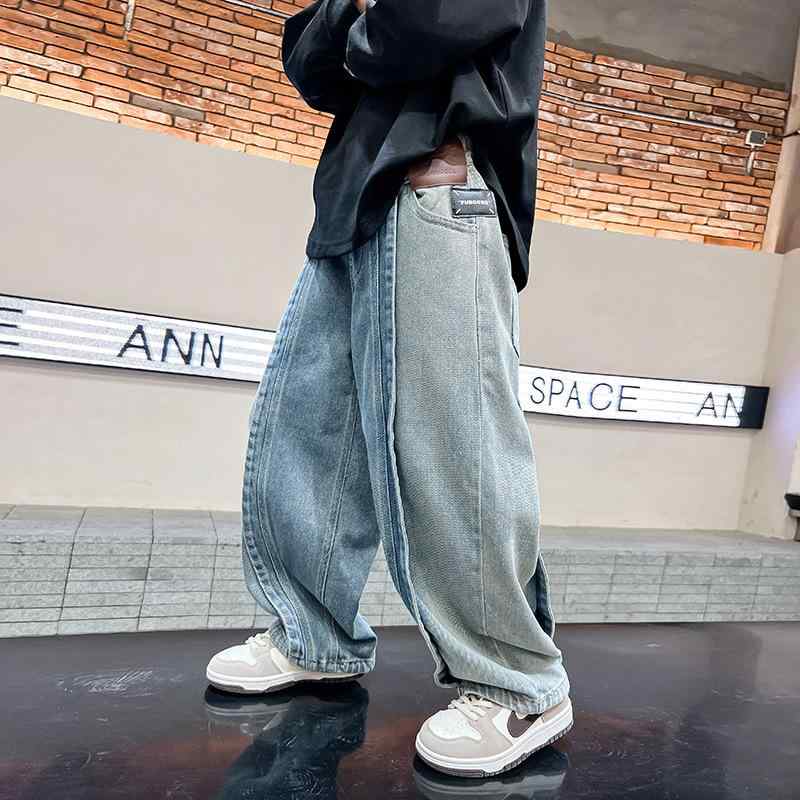 子供服 パンツ 男児 デニムパンツ ロングパンツ 春秋 中大童 ワークパンツ テーパードパンツ グラデー..