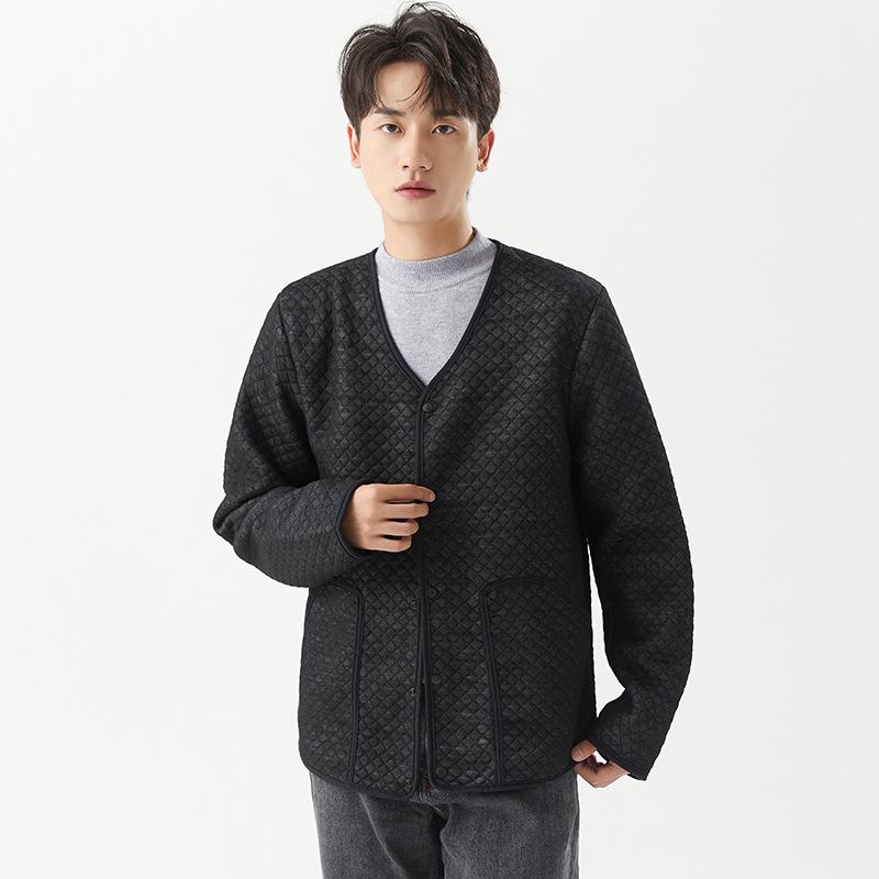 ニット メンズ 部屋着 コットン 長袖カーディガン Vネック 薄手 春秋 トップス パジャマ リラックスウ..