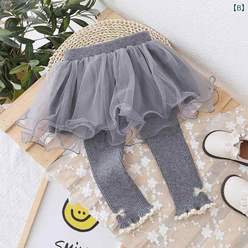 パンツ キッズ 女の子 パンツスカート 春秋 女児 ベビー服 ズボン付きスカート 子...