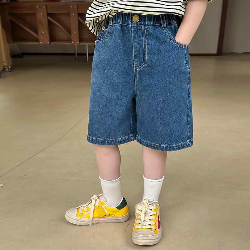 子供服 ジーンズ ハーフパンツ 男女兼用 コットン デニムパンツ 夏 中小童 90cm 100cm 110cm 120cm 130..