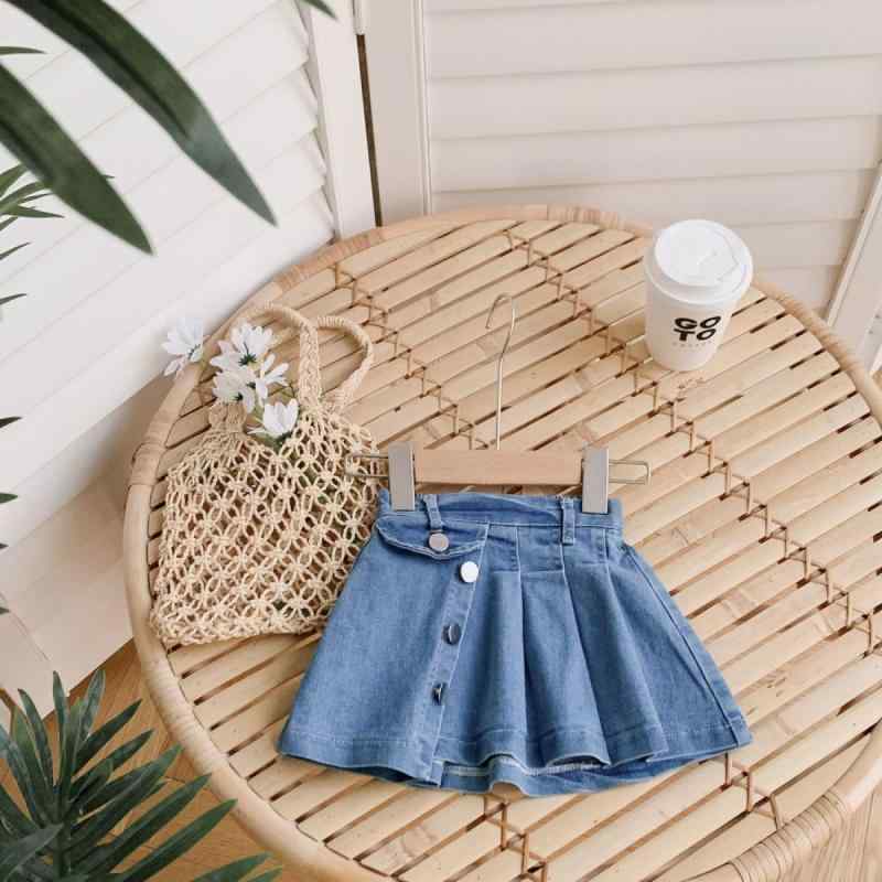 スカート キッズ 女の子 デニムスカート プリーツスカート 子供服 夏 かわいい ガールズ ボトムス 普段..